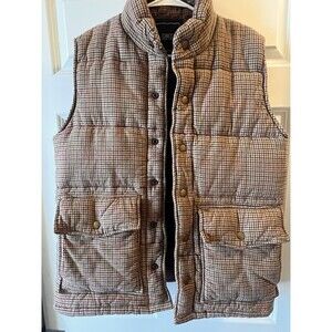 OBEY PROPAGANDA  Men's Brown Tan Plaid Puffer Vest Jacket Sz M